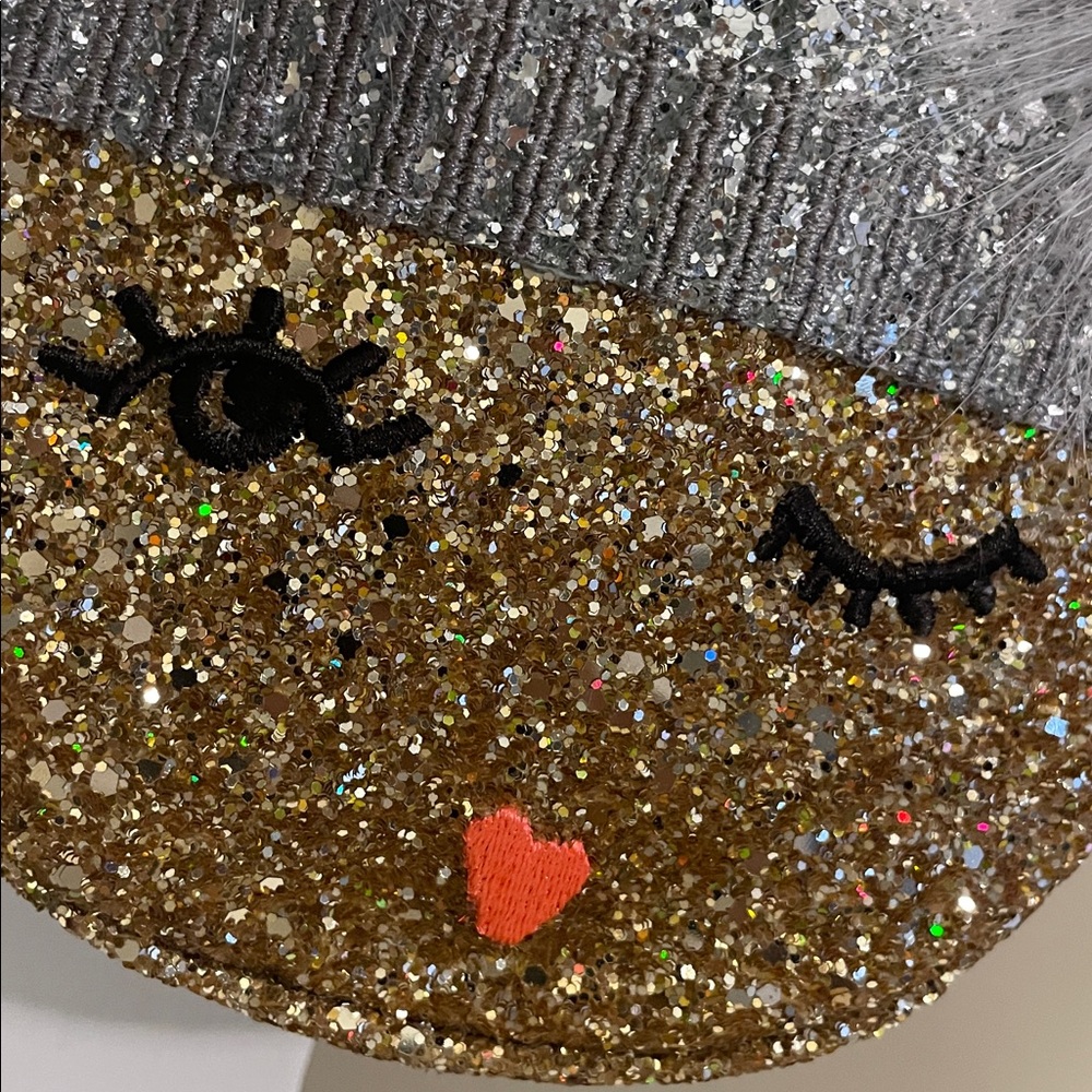 NWT Glittery Emoiji Crossbody Bag with Fur Accents